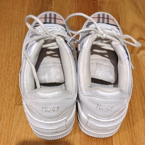 Nike Women's 8 Plaid Design Red Black Tan Cabincore Preppy Air Force1's - Picture 5 of 8